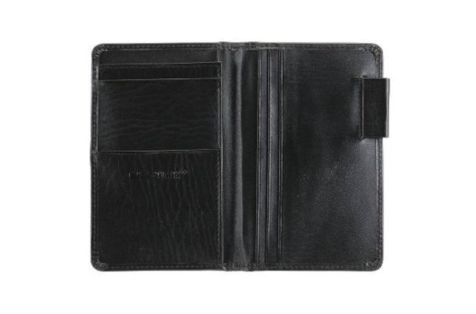 Day-Timer Belgian Bonded Leather Wallet, Black, Compact, 3