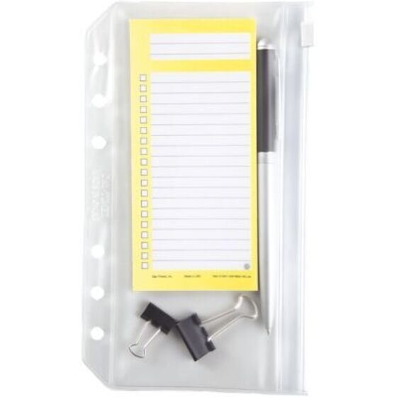 DayTimer® Vinyl Zip Pouch, 6Ring, Portable Size, 3 3/4" x 6 3/4