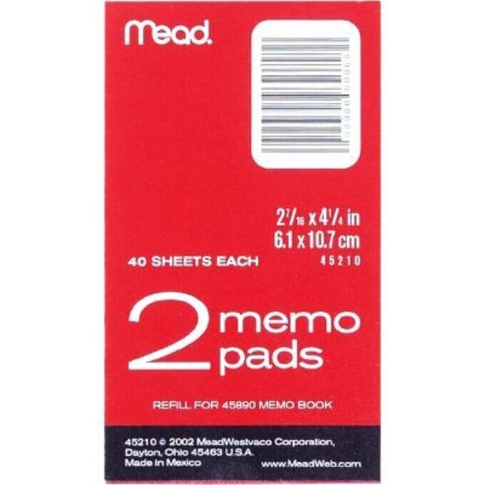 Mead Memo Pads Notepads Mead