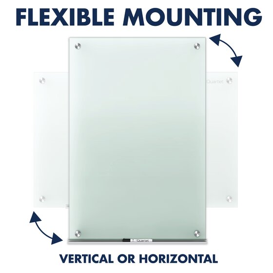 Non-Magnetic Dry Erase White Board Frameless Quartet Glass Whiteboard 8' x 4' 