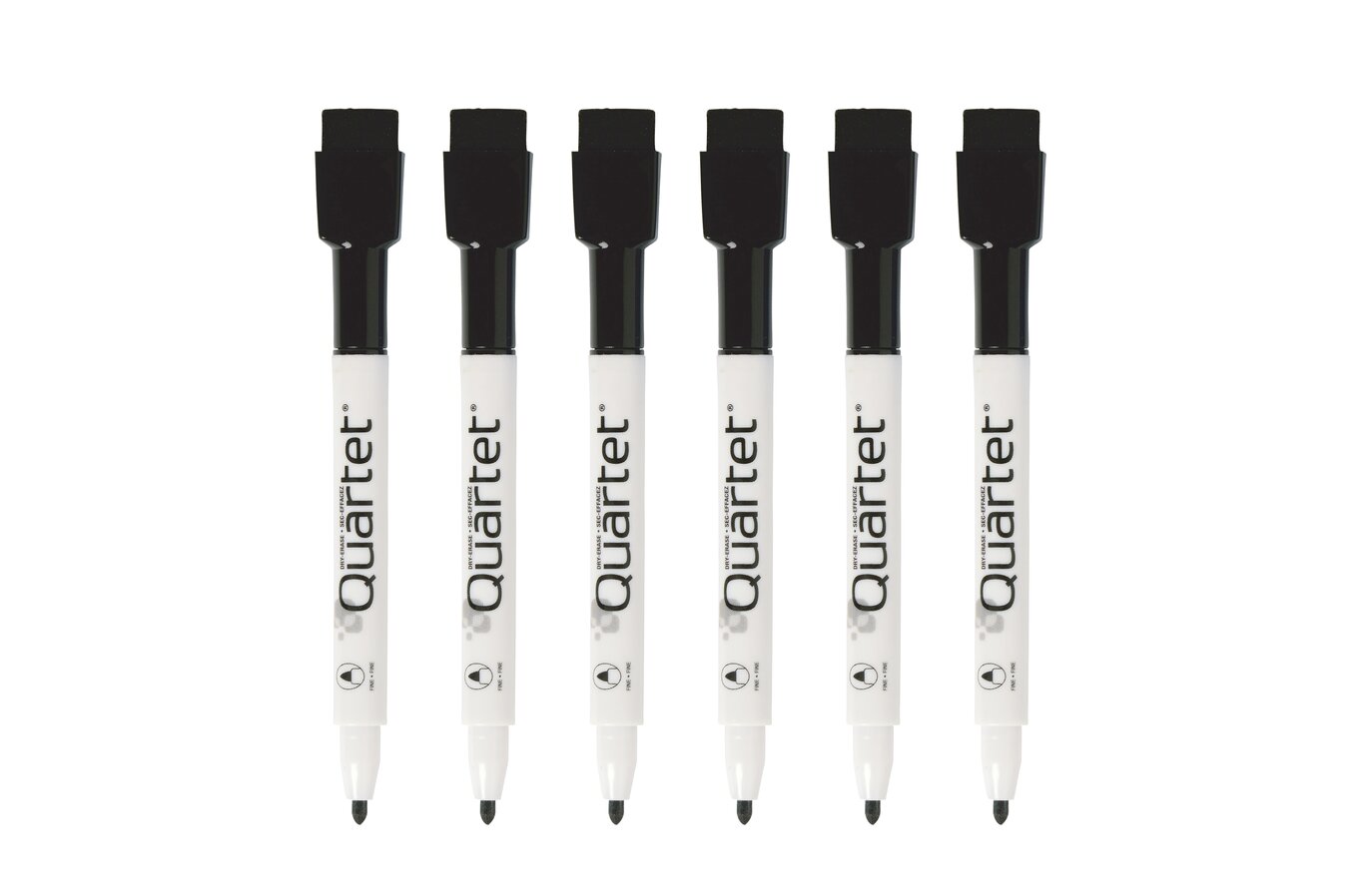Quartet ReWritables Mini Dry-Erase Markers, Magnetic, Black, 6 Pack