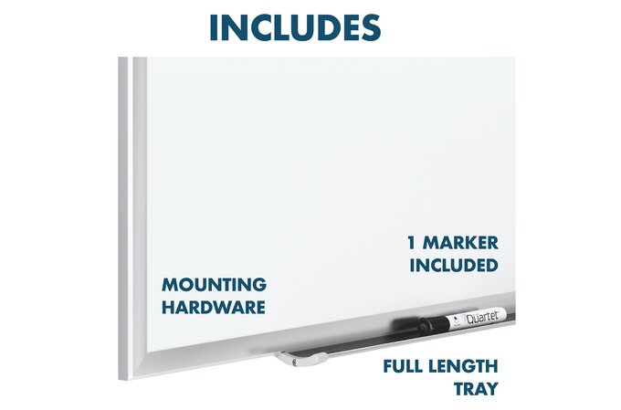 Quartet Contour Whiteboard - 3x2 Foot Dry Erase Board With Black Frame For Office & Home