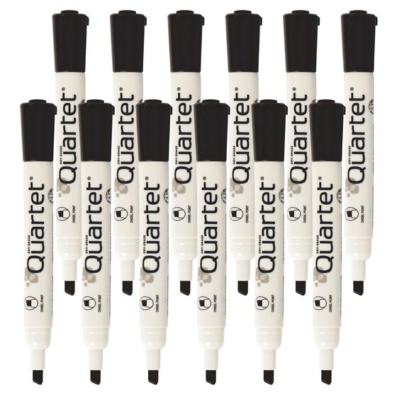Quartet Dry-Erase Markers Low Odor Fine Point Black 51989692 12 pack 