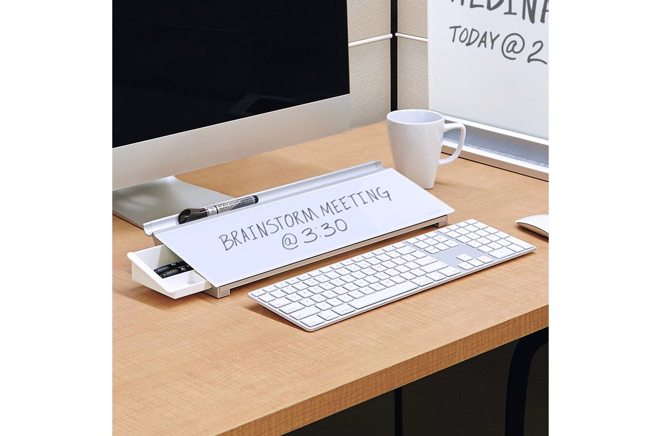 Teskyer Desktop Dry Erase White Board, 10 X 14 Portable Double