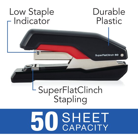 105 Staple Capacity 50 Sheets Capacity Swingline SuperFlatClinch 50 Stapler 