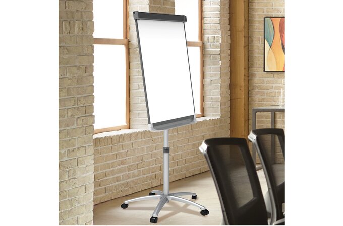 Ultima Easel, Whiteboard/Flipchart, 27 x 34, Reversible, Black Frame, Dry-Erase  Easels