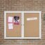 Enclosed Cork Bulletin Board for Indoor Use, 4' x 3', 2 Door, Aluminum Frame thumbnail images 4 of 4