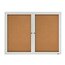 Enclosed Cork Bulletin Board for Indoor Use, 4' x 3', 2 Door, Aluminum Frame thumbnail images 3 of 4
