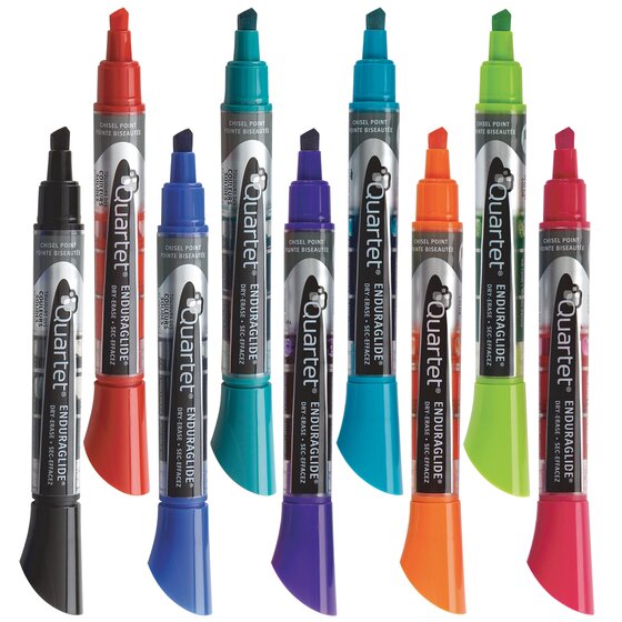 Quartet EnduraGlide Dry-Erase Markers, Chisel Tip, Assorted Classic & Neon  Colors, 12 Pack