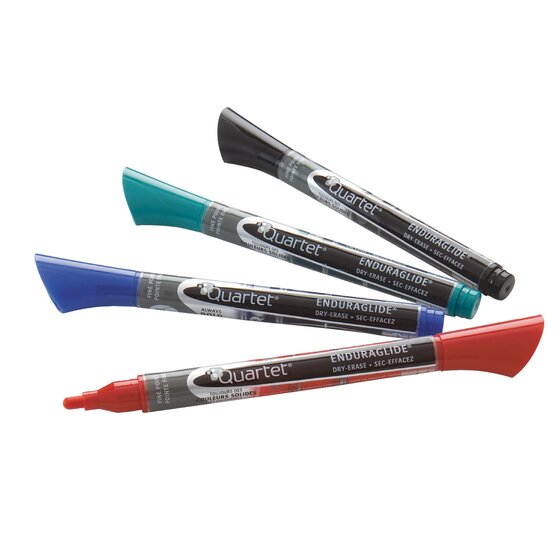 Quartet EnduraGlide Dry-Erase Markers, Chisel Point, Assorted Colors - 4 pack