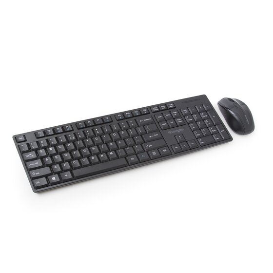 Kensington® Pro Fit® Low-Profile Wireless Desktop Set with Spill-Proof Keyboard with Multimedia Keys, Ambidextrous Mouse, & AES Encryption