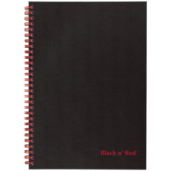 Black n' B5 Hardcover Business Notebook, Twin Wire, 70 Sheets, 9 x 6 7/8", Black Business Notebooks | AT-A-GLANCE