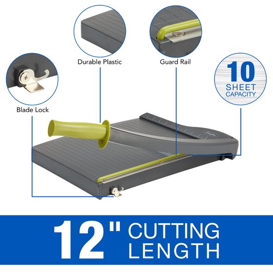 12 Cut Length ClassicCut Lite Swingline Paper Trimmer 10 Sheet Capacity 9312 Guillotine Paper Cutter 