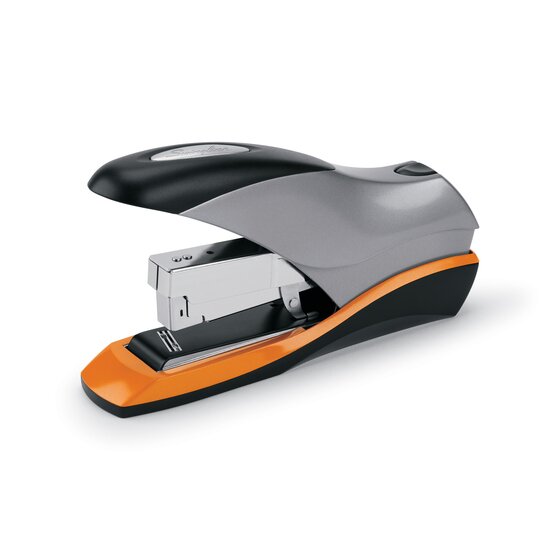 Low Force Orange/Silver/Black Desk 87842 1 Count Stapler Half Strip Desktop Stapler Compact Size - 1 Pack Office Optima 40 40 Sheet Capacity 