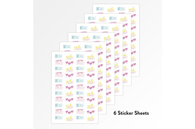 Simplified System Phrase Sticker Sheets, Multicolored