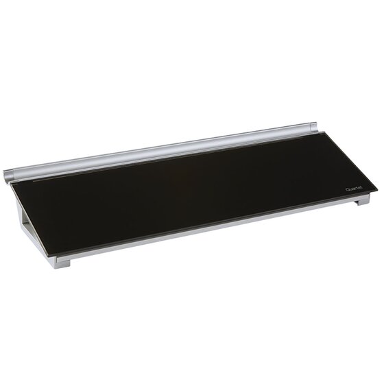 Quartet Glass Dry-Erase Desktop Computer Pad, 18" x 6", Black Surface, Frameless