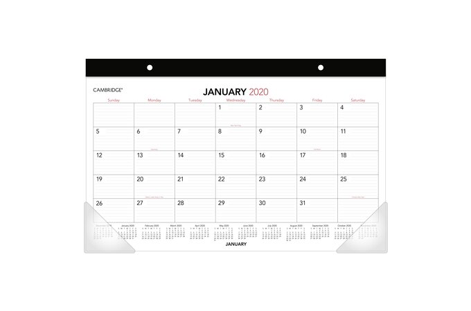 Cambridge Business Compact Monthly Desk Pad 12 Months January