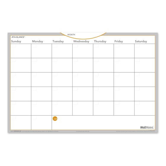 ATAGLANCE Undated WallMates SelfAdhesive DryErase Monthly Planning