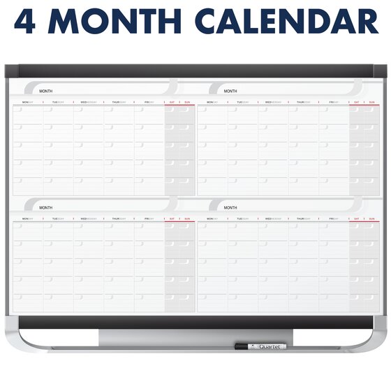 Quartet Prestige 4-Monats-Kalendertafel – Magnetisch, 90 X 60 Cm, Abwischbar