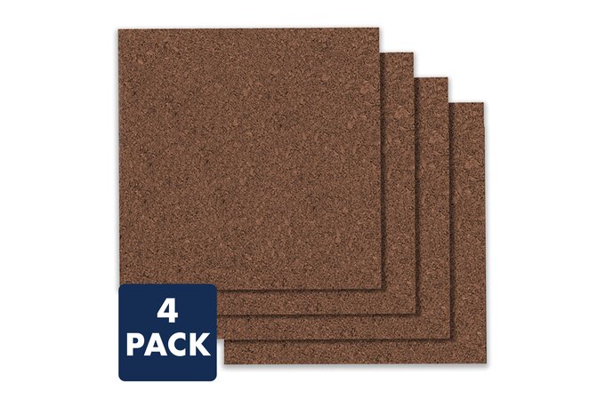 Quartet Dark Cork Tiles 12 X 12 Frameless Modular 4 Pack
