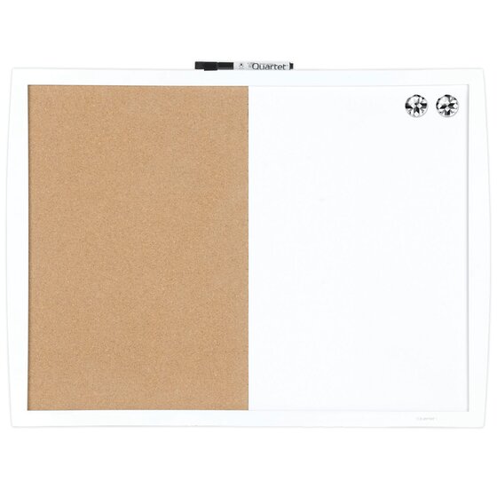 Quartet® Magnetic Combination Boards, Half Cork and Half Dry-Erase