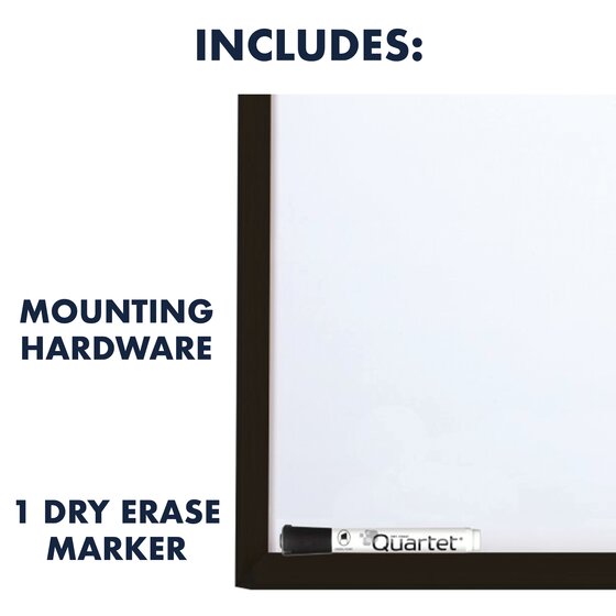 Quartet Contour Whiteboard - 3x2 Foot Dry Erase Board With Black Frame For Office & Home