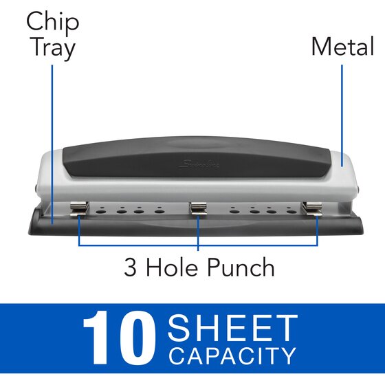 Adjustable 2 and 3 Hole Paper Punch Heavy Duty 12 Sheet Desktop Metal Puncher 