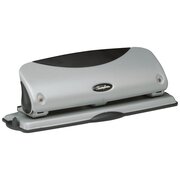 Swingline 3 Hole Punch 2- 3 Hole Adjustable Desktop Puncher 10 Sheet Punch Capacity Precision Pro Black/Silver (74037)