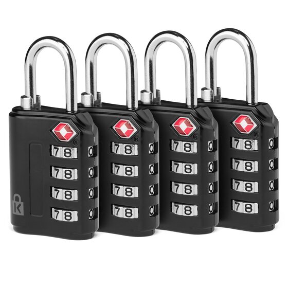 TSA Accepted 4-Dial Combination Lock — 4-Pack