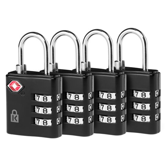 TSA Accepted 3-Dial Combination Lock — 4-Pack