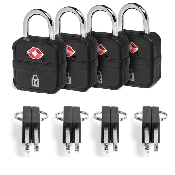 TSA Accepted Keyed Luggage Lock — 4-Pack