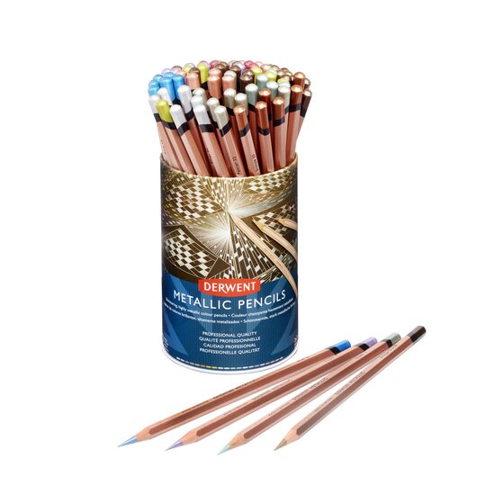 Tubo con 72 lápices metalizados Derwent Metallic