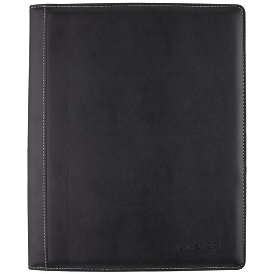 Cambridge Limited Faux Leather Notetaker Refillable Notebook, Large, Black