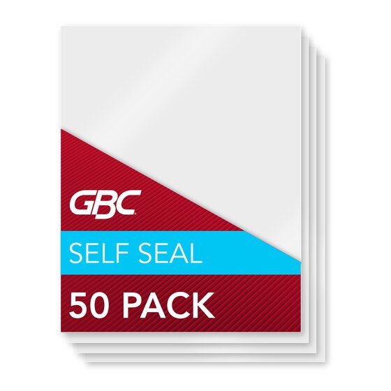 GBC Self Sealing Laminating Sheets, Single-Sided, Letter Size, 3