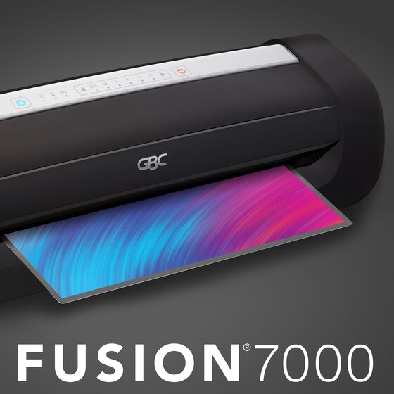 GBC Fusion 7000L 12" Laminator, 1 Min WarmUp, 310 Mil, Includes 50 EZUse Laminating Pouches