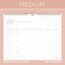 Cambridge WorkStyle Academic Monthly Wall Calendar, Coral