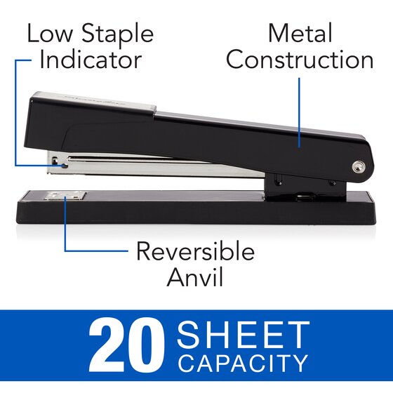 Light Duty Desktop Stapler 20 Sheet Capacity Swingline Stapler S7040501 Black 