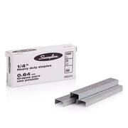 Swingline® Premium Heavy Duty Staples, 1/4" Leg, 100 Per Strip, 1,000/Box