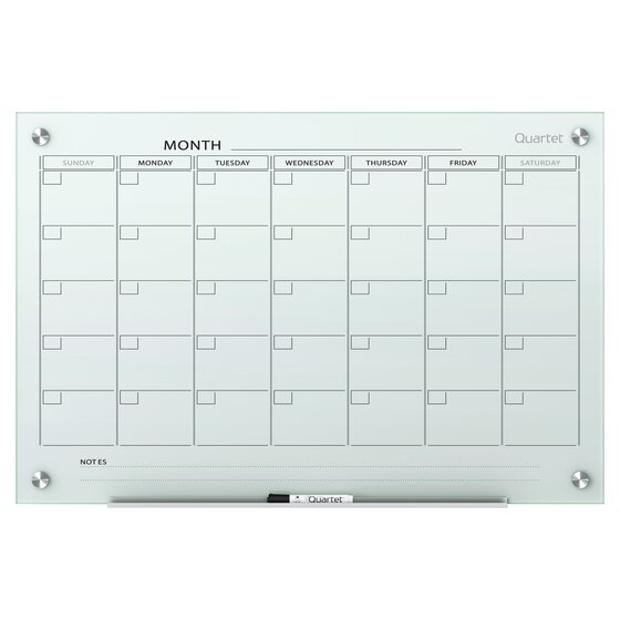 Quartet Infinity® Magnetic Glass Dry-Erase Calendar Boards | Calendar ...