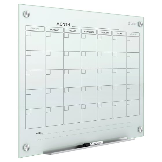 White Surface 23 x 17 Tack & Write Monthly Calendar Board Black Frame 