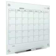Quartet Infinity® Glass Magnetic Calendar Board, 24" x 18" (2' x 1 1/2'), White Surface