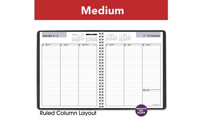 Download At A Glance 2021 Dayminder Column Style Weekly Planner Black Medium 7 X 8 3 4 Weekly Planner At A Glance