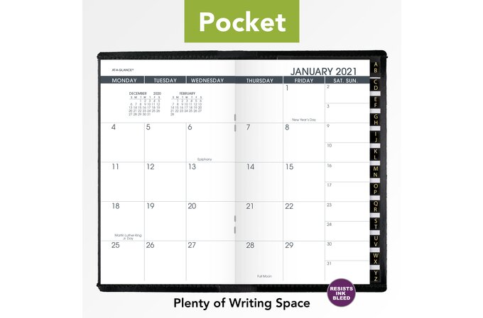 At A Glance 2021 Monthly Planner Black Pocket 3 1 2 X 6 Monthly Planner At A Glance at a glance monthly pocket calendar 2021