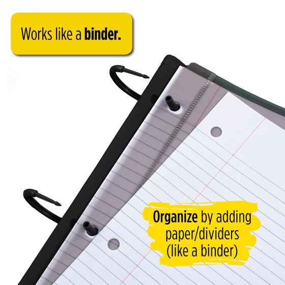 1 Inch Binder Notebook and Binder All-in-One, Five Star Flex Hybrid NoteBinder 