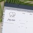Ivory Ella for Cambridge Stripe Academic Compact Monthly Desk Pad Calendar