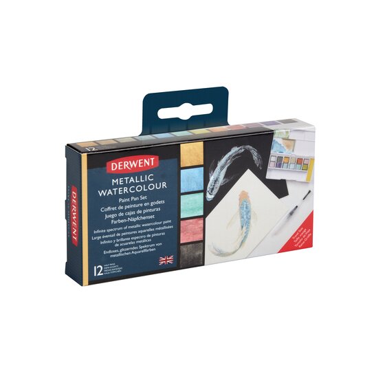 Metallic Paint Pan Set Metallic Paint 12 Pan Palette Derwent UK