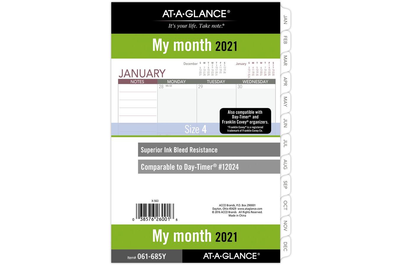 At A Glance 21 Monthly Planner Refill Loose Leaf Desk Size 5 1 2 X 8 1 2 Refillable Planners Refills At A Glance