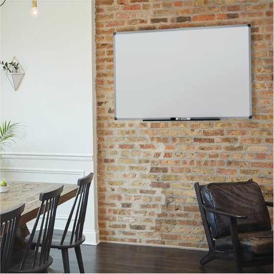 デカマス　USM 1250mm ホワイト天板 Quartet®® Standard DuraMax® Porcelain Magnetic Whiteboards, Silver