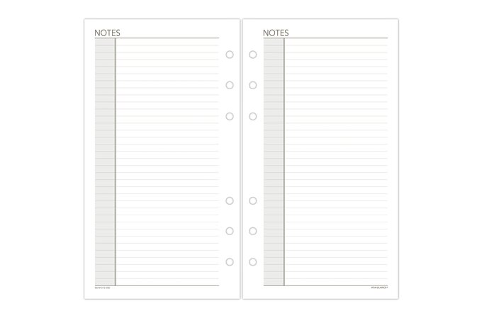 AT-A-GLANCE Undated Notes Pages, Loose-Leaf, 6 Ring, Portable Size, 3 3 ...