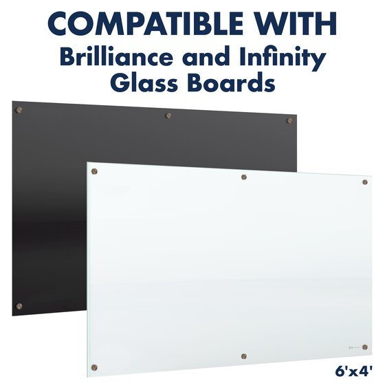 Lightning fast delivery Set of 4 Standoffs Black Chrome Quartet Glass Board Mounting Hardware